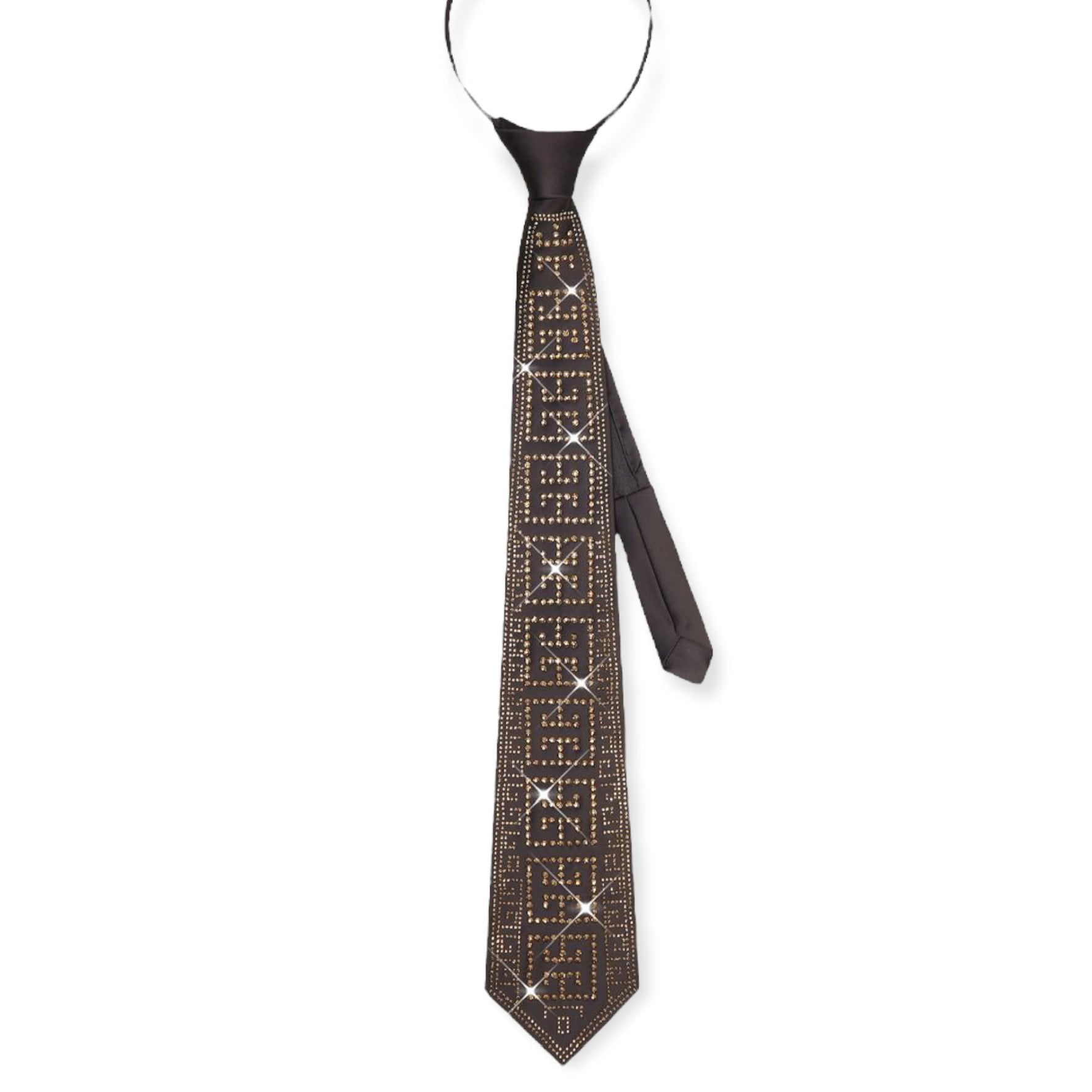 BAROCCO: Rhinestone Zipper Neck Tie TIE55